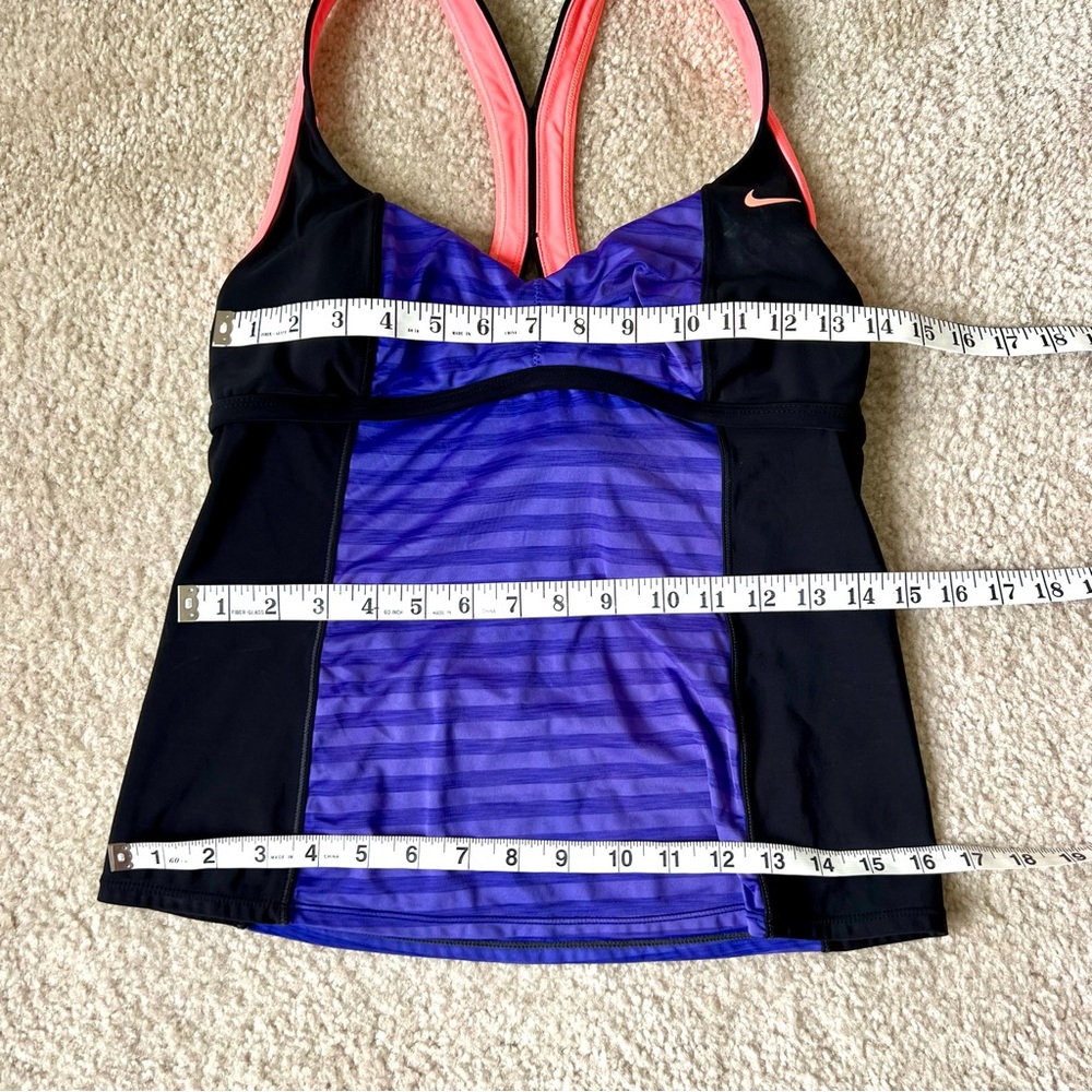 NIKE Striped Color Block Racer Back Tankini Swim Top—SZ. 6 - Picture 7 of 12